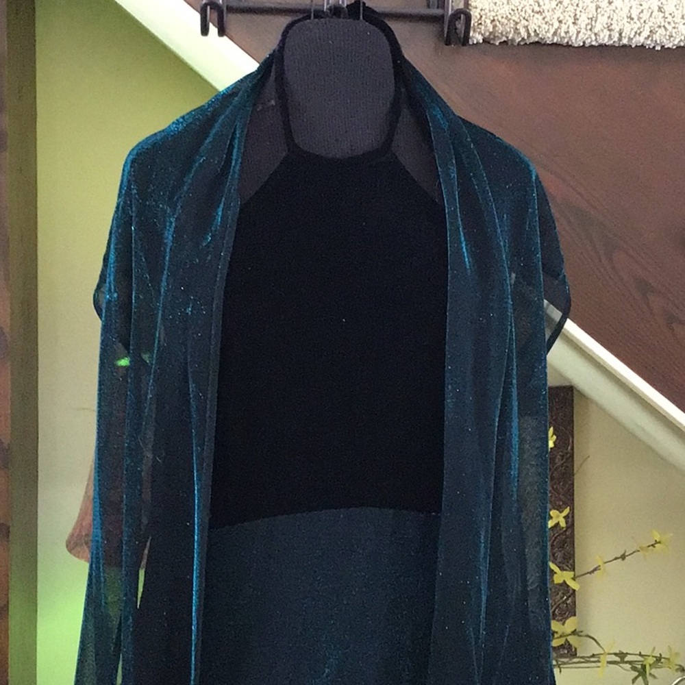 Vintage mermaid sparkle gown velvet halter dress magical